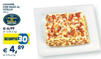 Esselunga Lasagne con ragu al vitello offerta