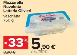 Carrefour Mozzarella Nuvoletta Latteria Olivieri offerta
