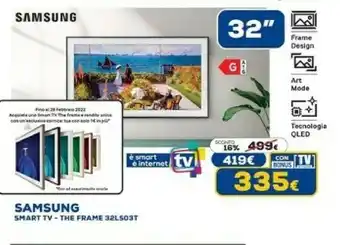 Euronics The frame tv 32” 32ls03tc smart tv wi-fi black 2021 offerta
