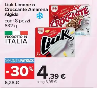 Carrefour Liuk Limone o Croccante Amarena Algida offerta