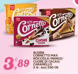 Extra Supermercati Algida cornetto max nocciola/mango/ cuore di cacao/ caramello offerta