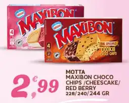 Extra Supermercati Motta maxibon choco chips/cheescake/ red berry offerta