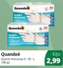 Acqua & Sapone Quandoè Guanti monouso S - M - L offerta