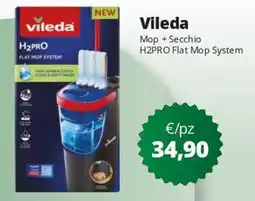 Acqua & Sapone Vileda Mop + Secchio H2PRO Flat Mop System offerta