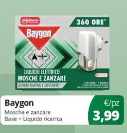 Acqua & Sapone Baygon Mosche e zanzare Base + Liquido ricarica offerta