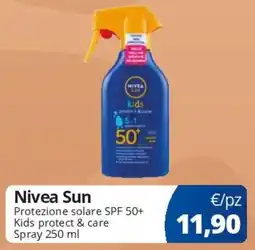 Acqua & Sapone Nivea Sun Protezione solare SPF 50+ Kids protect & care Spray offerta