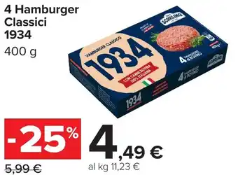 Carrefour 4 Hamburger Classici 1934 offerta