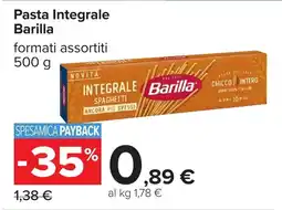 Carrefour Pasta Integrale Barilla offerta