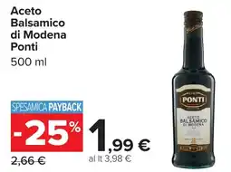 Carrefour Aceto Balsamico di Modena Ponti offerta
