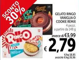 Spazio Conad Gelato ringo vaniglia o cookie remix offerta