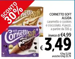 Spazio Conad Cornetto soft algida caramello o cookies offerta