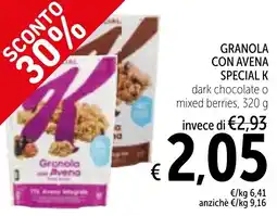 Spazio Conad Granola con avena SPECIAL K offerta