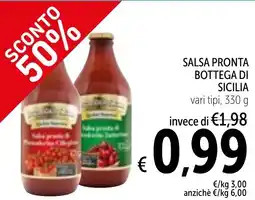 Spazio Conad Salsa pronta BOTTEGA DI SICILIA offerta