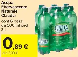 Carrefour Acqua Effervescente Naturale Claudia offerta