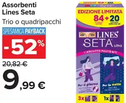Carrefour Assorbenti Lines Seta offerta