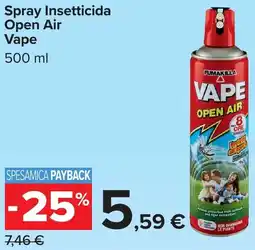Carrefour Spray Insetticida Open Air Vape offerta