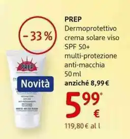 dm drogerie markt PREP Dermoprotettivo crema solare viso SPF 50+ multi-protezione anti-macchia offerta
