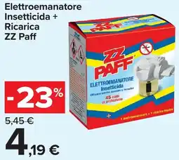 Carrefour Elettroemanatore Insetticida + Ricarica ZZ Paff offerta