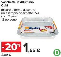 Carrefour Vaschette in Alluminio Cuki offerta