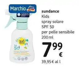 dm drogerie markt sundance Kids spray solare SPF 50 per pelle sensibile offerta