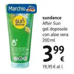 dm drogerie markt sundance After Sun gel doposole con aloe vera offerta