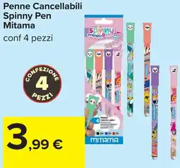 Carrefour Penne Cancellabili Spinny Pen Mitama offerta