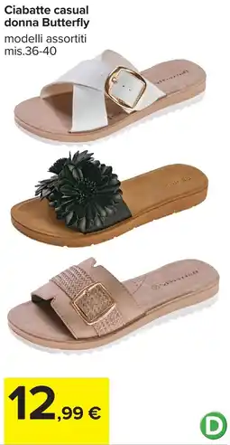 Carrefour Ciabatte casual donna Butterfly offerta