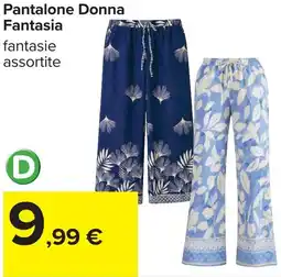Carrefour Pantalone Donna Fantasia offerta