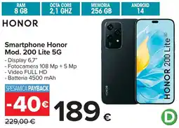 Carrefour Smartphone Honor Mod. 200 Lite 5G offerta