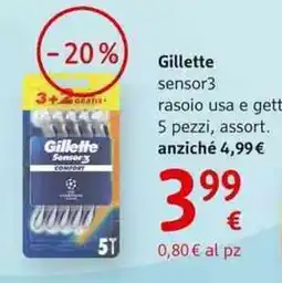 dm drogerie markt Gillette sensor3 rasoio usa e getta offerta