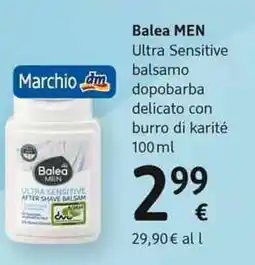 dm drogerie markt Balea MEN Ultra Sensitive balsamo dopobarba delicato con burro di karité offerta