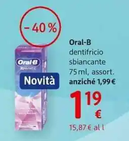 dm drogerie markt Oral-B dentifricio sbiancante offerta