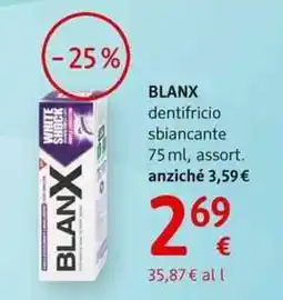 dm drogerie markt BLANX dentifricio sbiancante offerta