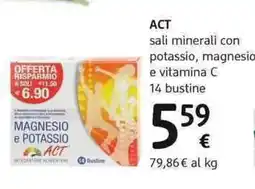 dm drogerie markt ACT sali minerali con potassio, magnesio e vitamina C offerta