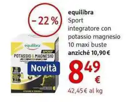 dm drogerie markt equilibra Sport integratore con potassio magnesio 10 maxi buste offerta