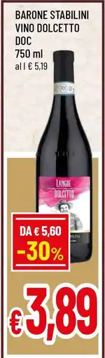 Famila BARONE STABILINI VINO DOLCETTO DOC offerta