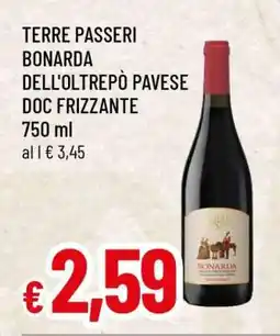Famila TERRE PASSERI BONARDA DELL'OLTREPÒ PAVESE DOC FRIZZANTE offerta