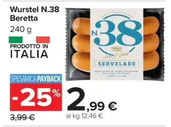 Carrefour Wurstel N.38 Beretta offerta
