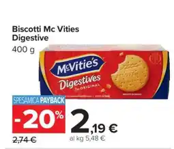 Carrefour Biscotti Mc Vities Digestive offerta