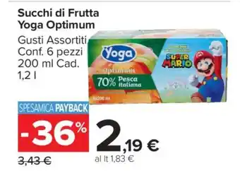 Carrefour Succhi di Frutta Yoga Optimum offerta