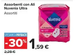Carrefour Assorbenti con Ali Nuvenia Ultra + offerta