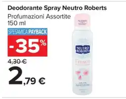 Carrefour Deodorante Spray Neutro Roberts offerta