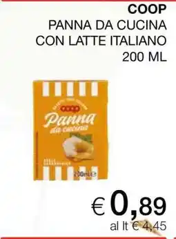 Coop COOP PANNA DA CUCINA CON LATTE ITALIANO offerta