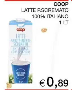 Coop COOP LATTE P.SCREMATO 100% ITALIANO offerta