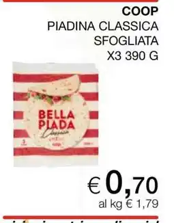 Coop COOP PIADINA CLASSICA SFOGLIATA X3 390 G offerta