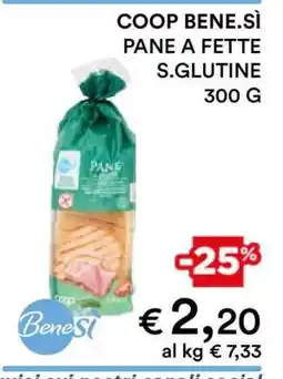 Coop COOP BENE.SÌ PANE A FETTE S.GLUTINE offerta
