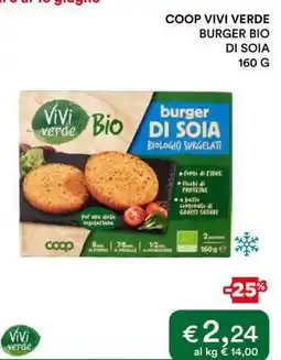 Coop COOP VIVI VERDE BURGER BIO DI SOIA 160 G offerta