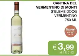 Coop CANTINA DEL VERMENTINO DI MONTI S'ELEME DOCG VERMENTINO offerta