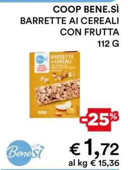 Coop COOP BENE.SÌ BARRETTE AI CEREALI CON FRUTTA offerta