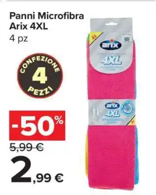 Carrefour Panni Microfibra Arix 4XL offerta